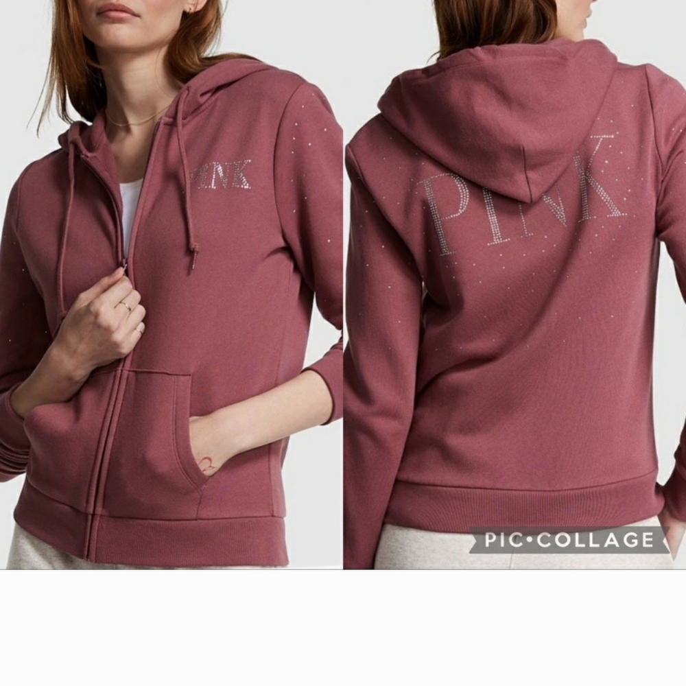 PINK Vs Fleece Zip-Up Everyday Hoodie sz-L